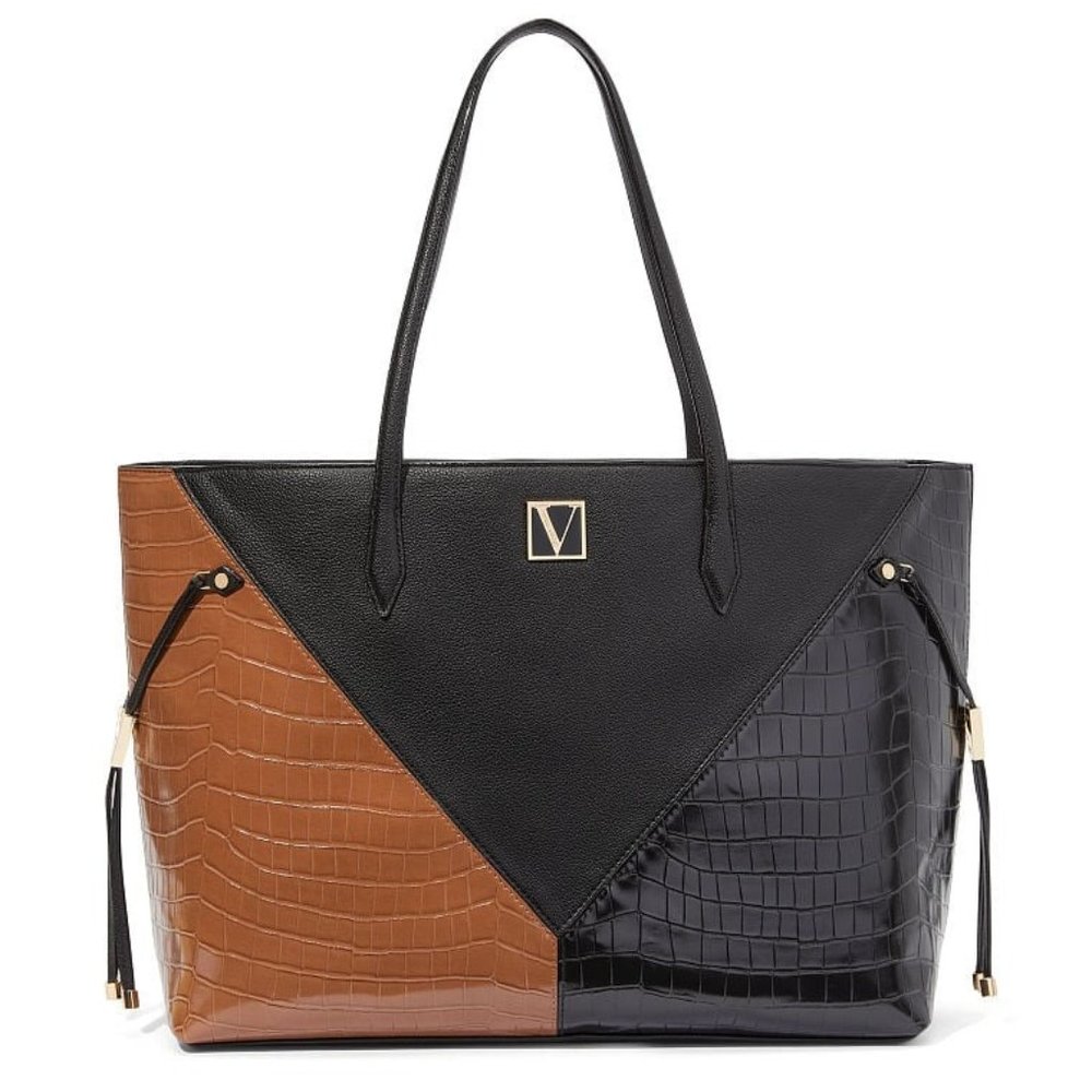 NWT Victoria's Secret Carryall Tote Bag in Croc Colorblock
